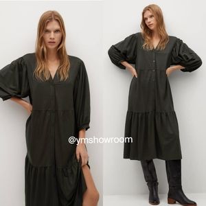 MANGO Fluted hem dress